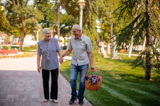 istock Old senior couple having picnic 1340870809