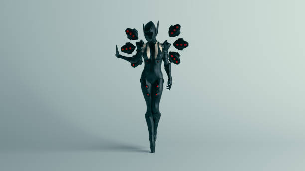 istock Futuristic Female Character in a Mech Suit 1340871234