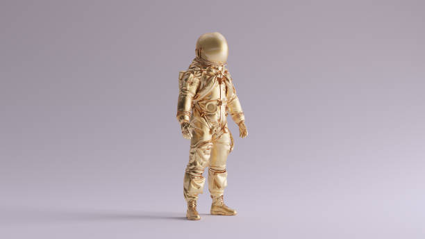 złoty kosmonauta astronauta w stylu asa - astronaut space helmet space helmet zdjęcia i obrazy z banku zdjęć