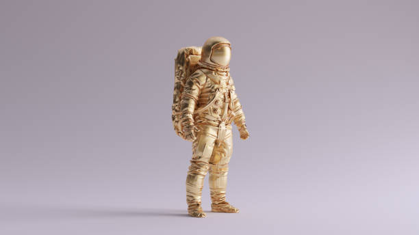 istock Gold Spaceman Astronaut Cosmonaut Traditional Style 1340872766