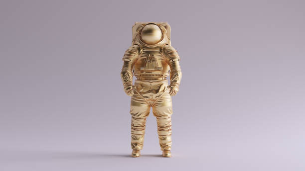 istock Gold Spaceman Astronaut Cosmonaut Space Walk Style 1340872804