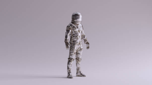 istock Silver Spaceman Astronaut Cosmonaut Retro Style 1340872830