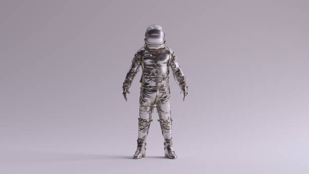 istock Silver Spaceman Astronaut Cosmonaut Retro Style 1340872851