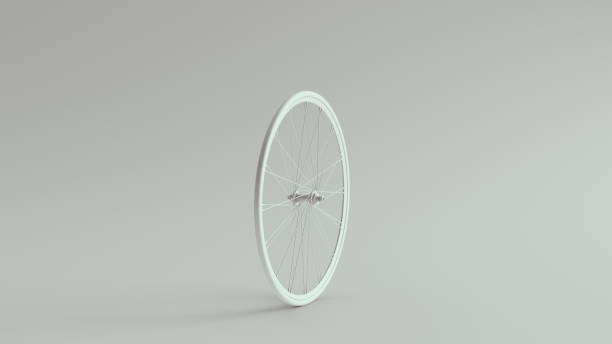 ruota della bicicletta bianca - bicycle wheel tire spoke foto e immagini stock