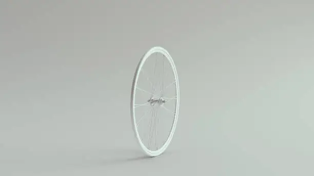 White Bicycle Wheel 3d illustration 3d render