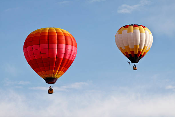 istock Two hot air balloons in the air 134087944