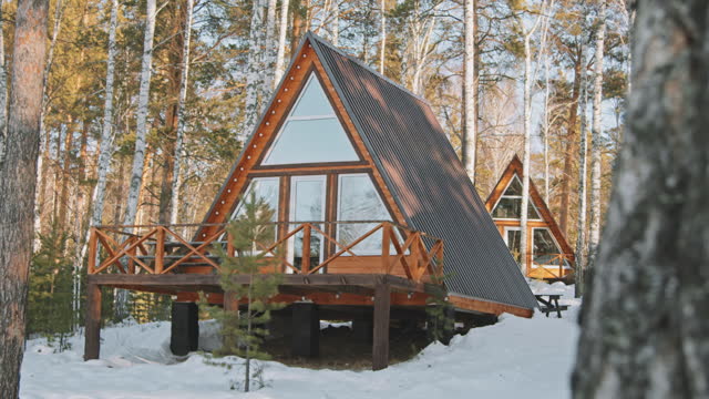 A-Frame Cabins in Winter
