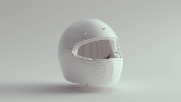 ホワイト オートバイ ヘルメット - helmet motorcycle motorized sport crash helmet ストックフォトと画像