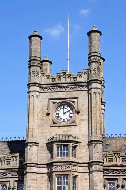 View of the Railway Station clock tower, Shrewsbury, Shropshire, England, UK, Western Europe.