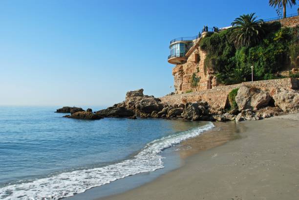 istock View along the beach, Nerja, Spain. 1340883057