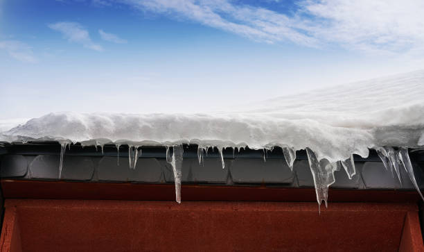 istock Iced roof closeup detail background 1340883421