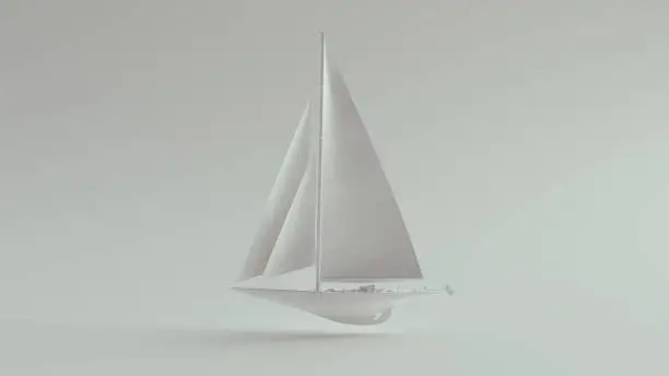 Photo of White Yacht Luxury Sailboat Medium Sized