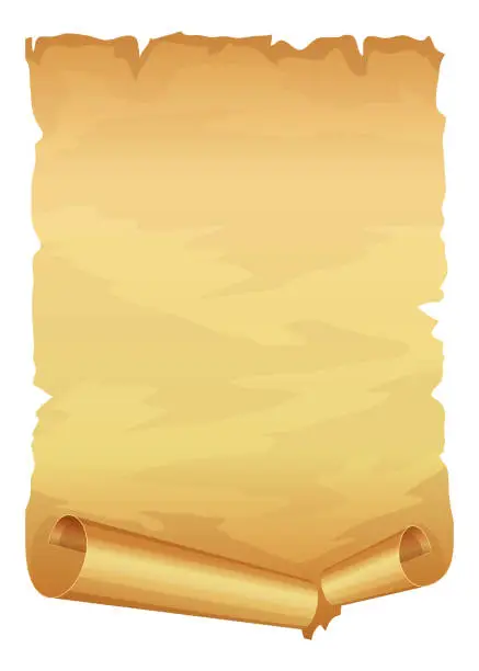 Vector illustration of Big golden scroll of parchment