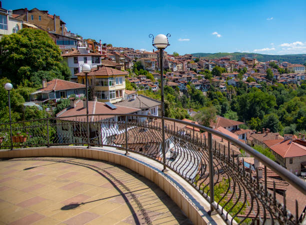 istock Houses with red tiled roofs , built on a mountain . 1340887980