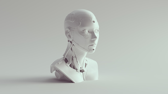 White Cyborg ai Inteligencia Artificial Futurista Mujer de Ciencia Ficción photo