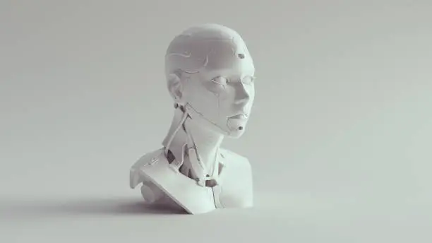 Photo of White Cyborg ai Futuristic Artificial Intelligence Sci-fi Woman