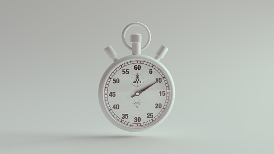White Stopwatch Timer Sports Clock Stop Watch 3d illustration render