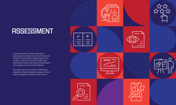 istock Assessment Related Design with Line Icons. Simple Outline Symbol Icons. 1340888803