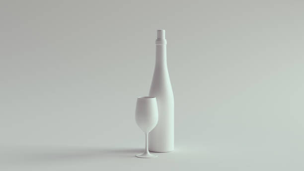 istock White Bottle of Wine and Wine Glass 1340889066