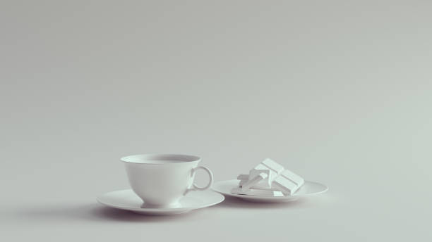 istock White Porcelain Ceramic Teacup and Saucer with Chocolate 1340889152