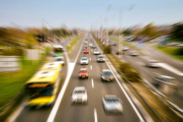 istock Vehicles on the urban road 1340894240