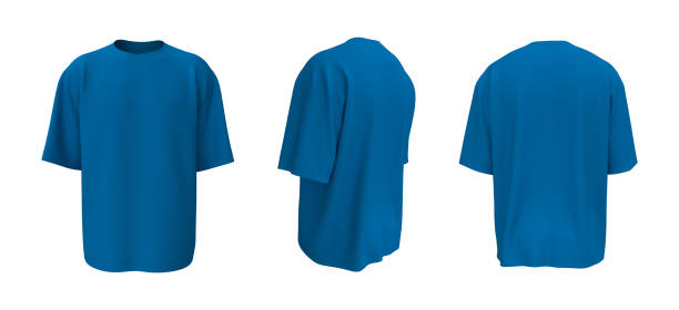 istock Oversized t-shirt mockup in front, side and back views 1340902945