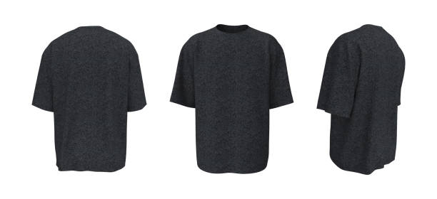 istock Oversized t-shirt mockup in front, side and back views 1340903116