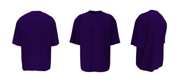 istock Oversized t-shirt mockup in front, side and back views 1340903262