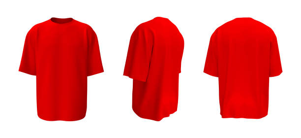 Oversized t-shirt mockup in front, side and back views