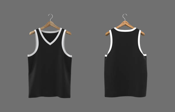 istock Blank sleeveless t-shirt mockup in front and back views 1340905351