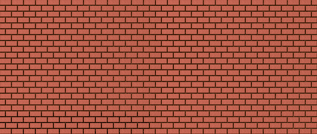 Red brick wall. Background from evenly laid bricks. Template for text and design. Panoramic shot, 3d image rendering.
