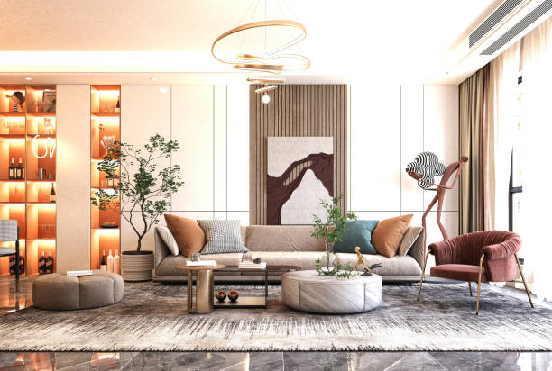 istock 3D Render of Living room 1340907308