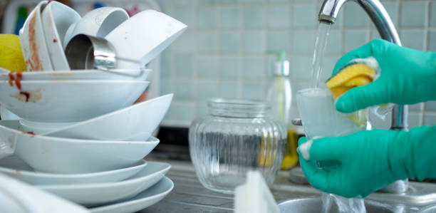 istock dirty dishes at the domestic kitchen 1340908065