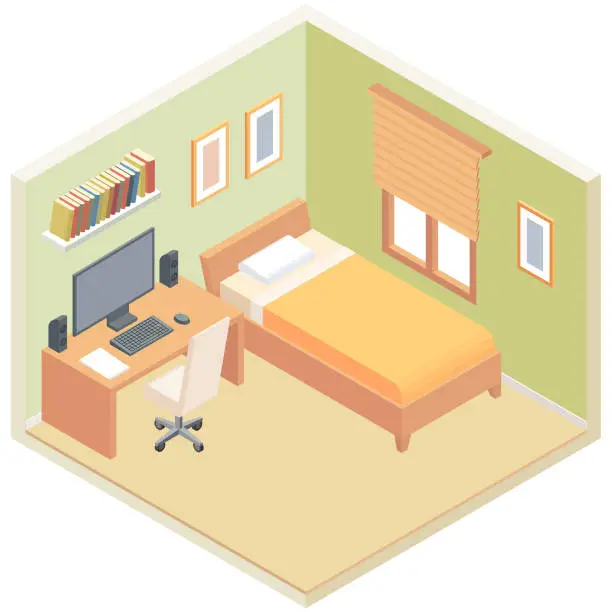 Vector illustration of Student Room