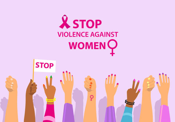 International day for the elimination of violence against women. Female protest hands up stop violence. Vector illustration International day for the elimination of violence against women. Female protest hands up stop violence. Vector illustration. abhor stock illustrations