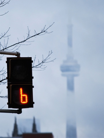 CN Tower with 6 on the crosswalk
