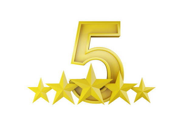 istock 5 or five stars sign symbol on white background. illustration. Ranking quality service review feedback. The best choice. 1340919943