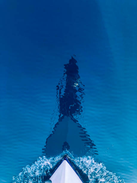 Yacht bow and sailor shadow