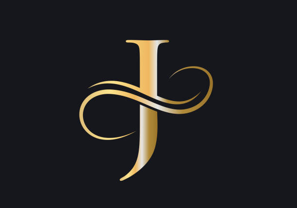 J Letter Initial Luxurious Logo Template. Premium J Logo Golden Concept. J Letter Logo with Golden Luxury Color and Monogram Design. J Logo Golden Concept. J Letter Logo with Golden Luxury Color and Monogram Design. crystal letter j stock illustrations