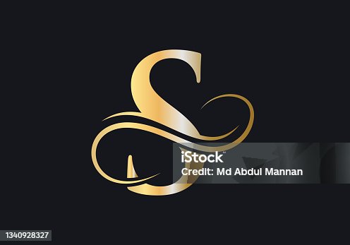 istock S Letter Initial Luxurious Logo Template. Premium S Logo Golden Concept. S Letter with Golden Luxury Color and Monogram Design. 1340928327