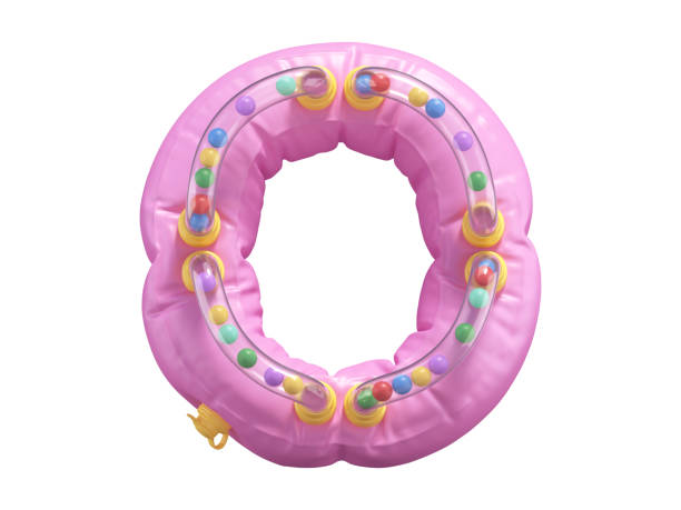 istock Pink lifebuoy toy font. 1340930407