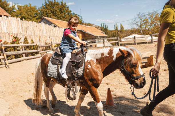 istock Young Girl Riding a Horse 1340930504