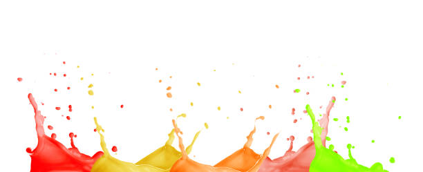 istock Splashes of different juices on white background. Banner design 1340930726