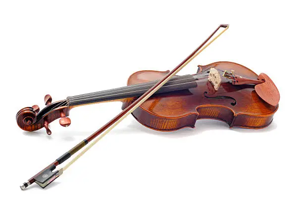 beautiful violin isolated on a white background