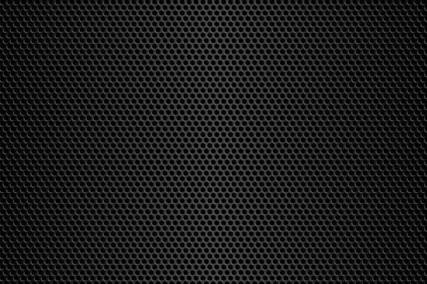 dunkle metallische carbon-textur. metallstahlgitterhintergrund. - carbon fiber black textured stock-grafiken, -clipart, -cartoons und -symbole