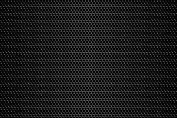 dark metallic carbon texture. metal steel grid background. - siyah renk stock illustrations