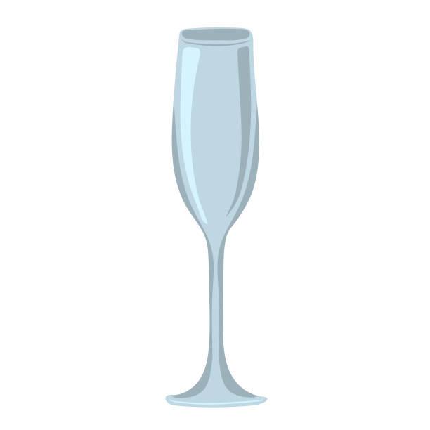 ilustrações de stock, clip art, desenhos animados e ícones de hand-drawn  empty champagne glass isolated on white background - champagne champagne flute cocktail jubilee
