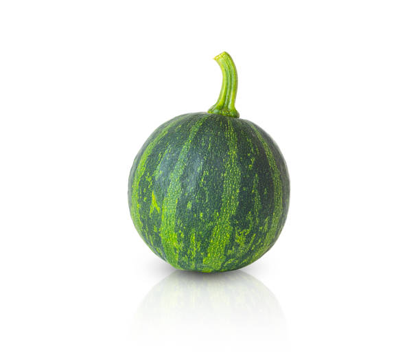 istock striped green small pumpkin isolated on a white background 1340937351