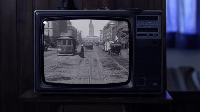 A Trip Down Market Street, in San Francisco, On a Retro TV.
