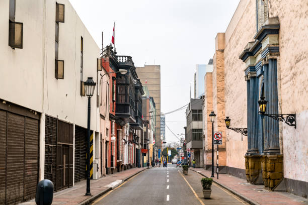 istock Colonial buildings with balconies in Lima, Peru 1340941535